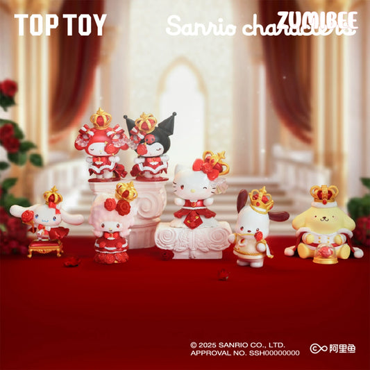 Toptoy Sanrio Family Romantic Wedding Series Blind Box Hello Kitty Cat Kuromi Cute Ornaments