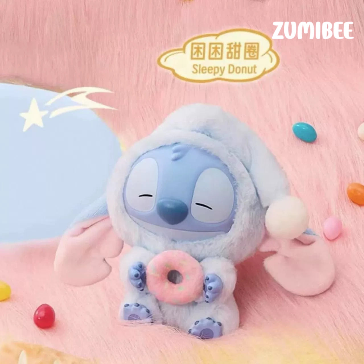 MINISO Stltch Eat Something Before Sleep Series Vinly Plush Dolls, Blind Box