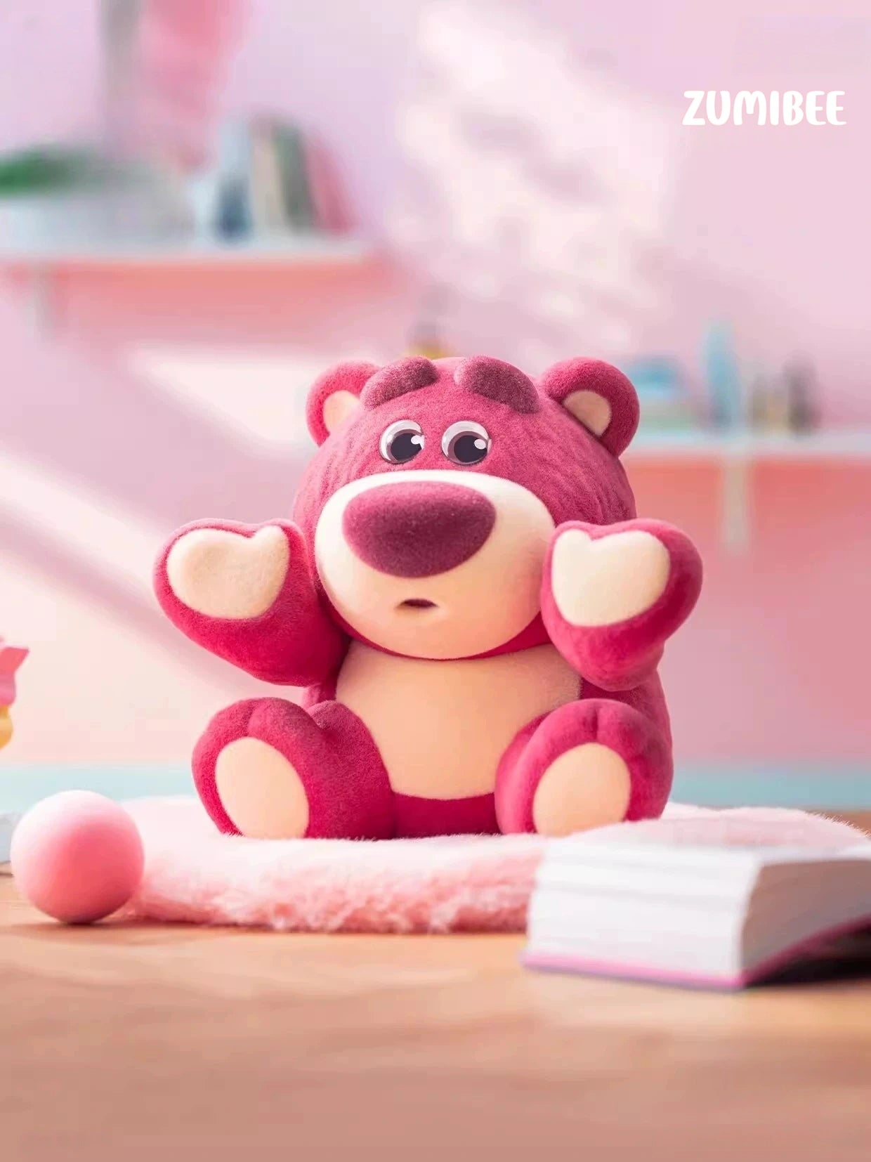 52TOYS Disney Strawberry Bear IT'S ME Blind Box Flocked Figure Trendy Play Ornament