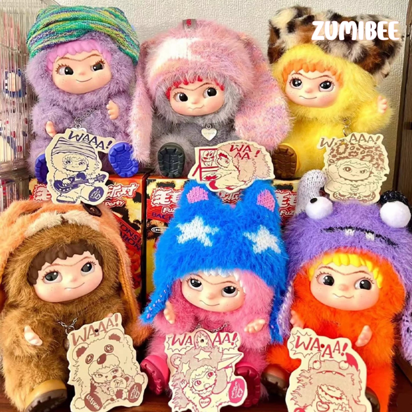WAKUKU Fuzzy Trendy Fun Party Series Plush Dolls, Blind Box